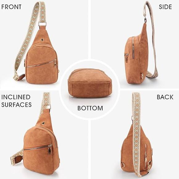 New TORFRUE Sling Bag For Women, Small Crossbody Bags, Chest Bags, PU Leather - Picture 2 of 7